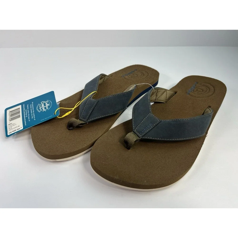 NEW Cobian Floater 2 Mens Size 13 Blue Brown Flip Flops FLT18-400